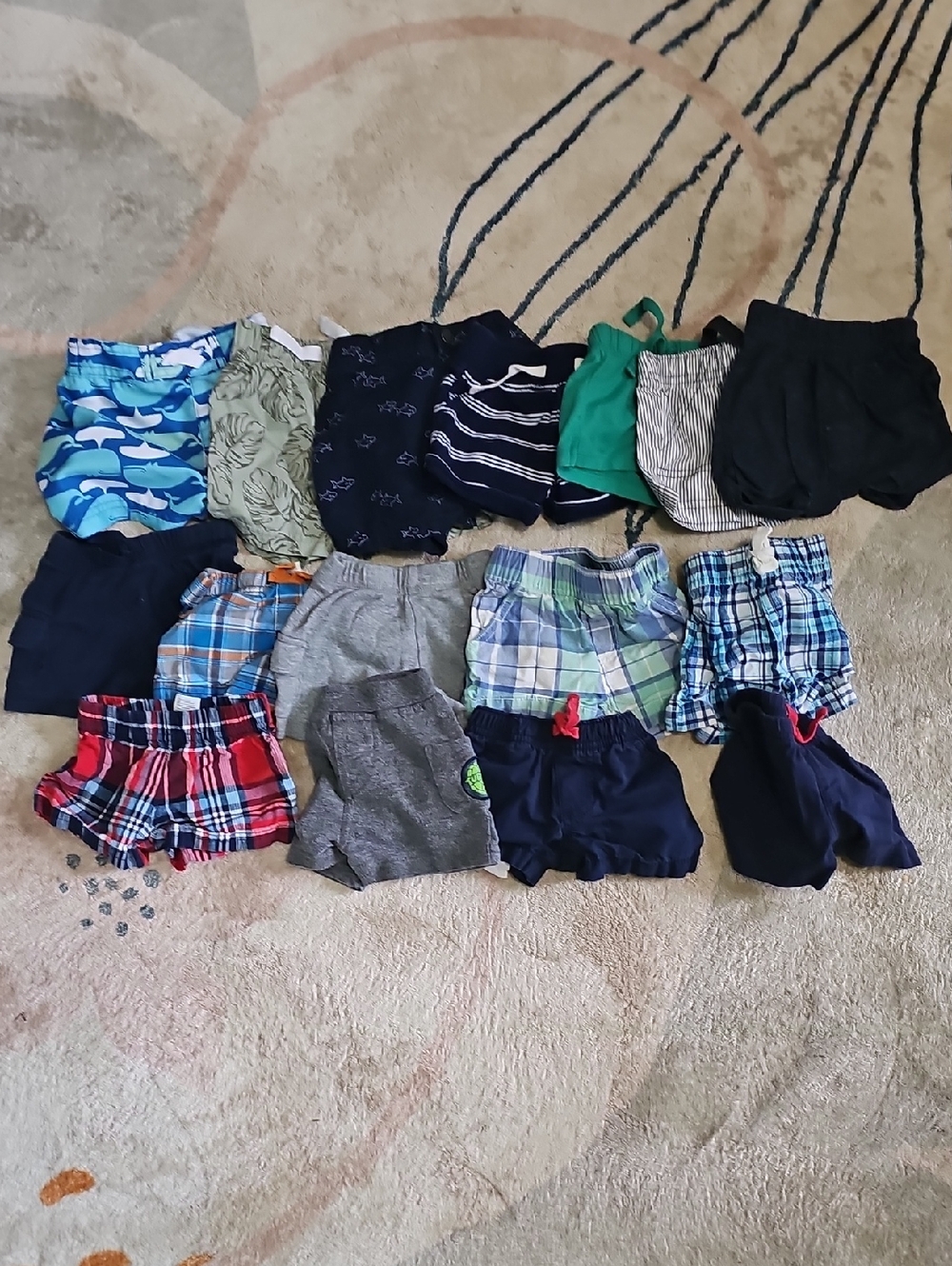 Carter's Boys Multicolor Assorted Shorts Pack - Blue, Green, Navy, Gray, Red